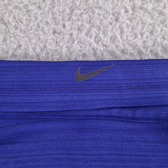 Nike Golf Polo Shirt Mens Medium Blue Striped Dri-Fit Short Sleeve Casual - Picture 8 of 12